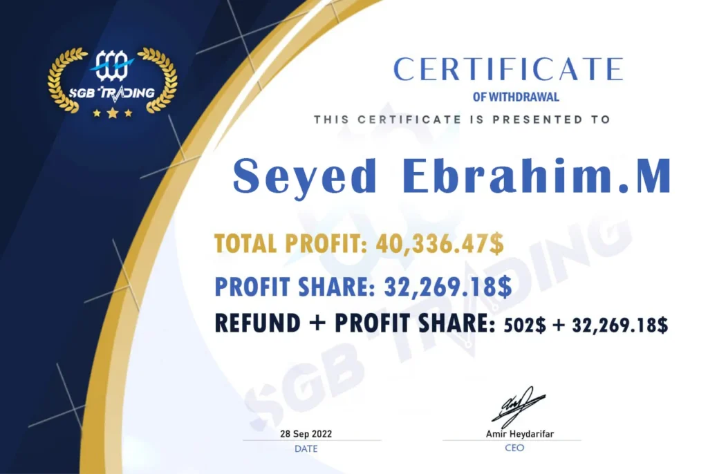 رسید واریزی های پراپ فرم ایرانی سرمایه گذار برتر