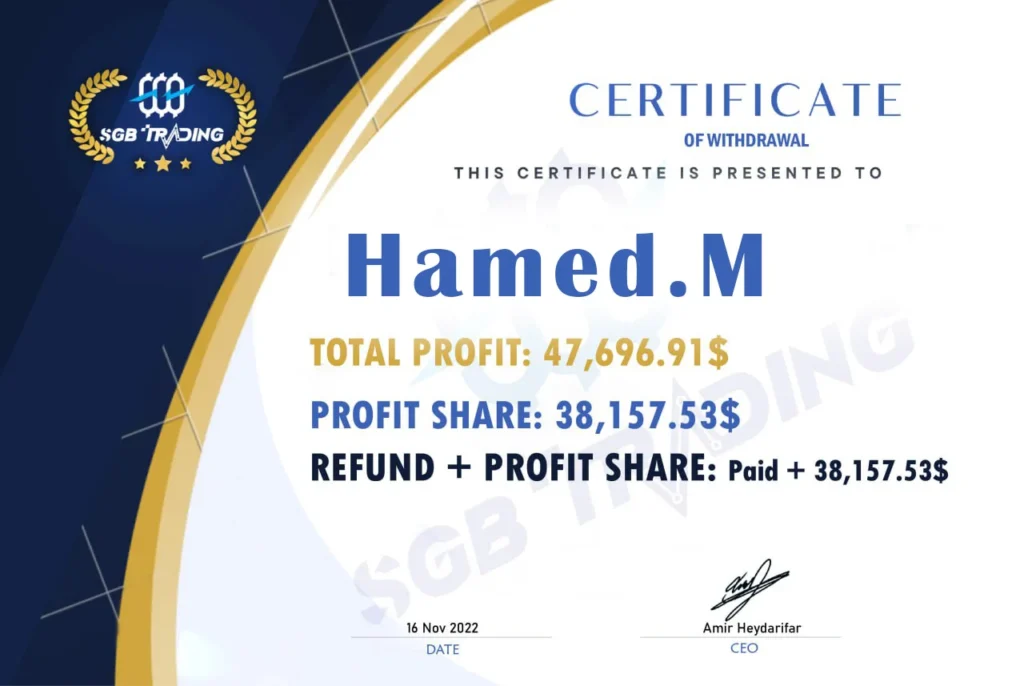 رسید واریزی های پراپ فرم ایرانی سرمایه گذار برتر